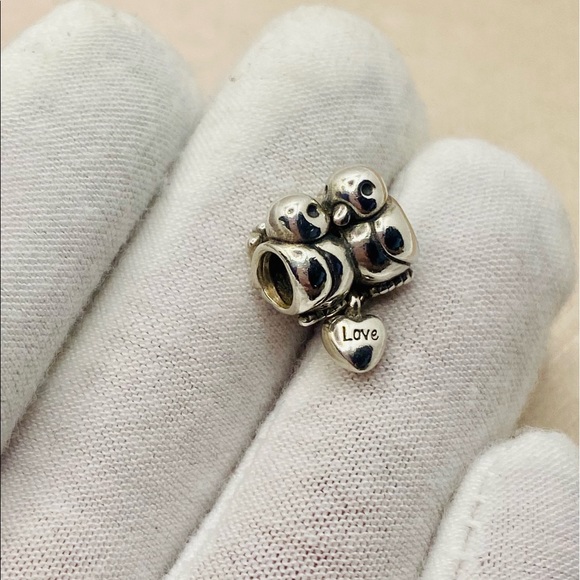 EUC Pandora 791033 Sterling Silver Love Birds w/ Dangling Heart Charm - Picture 3 of 8
